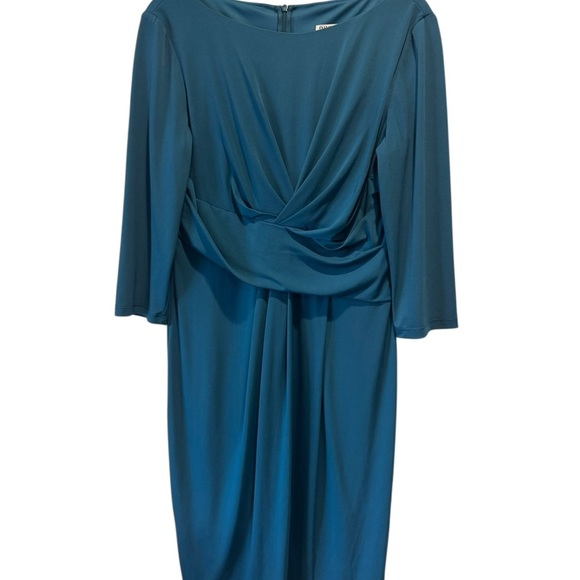 David Meister Dresses & Skirts - David Meister Green and Blue Ruched Sheath Dress